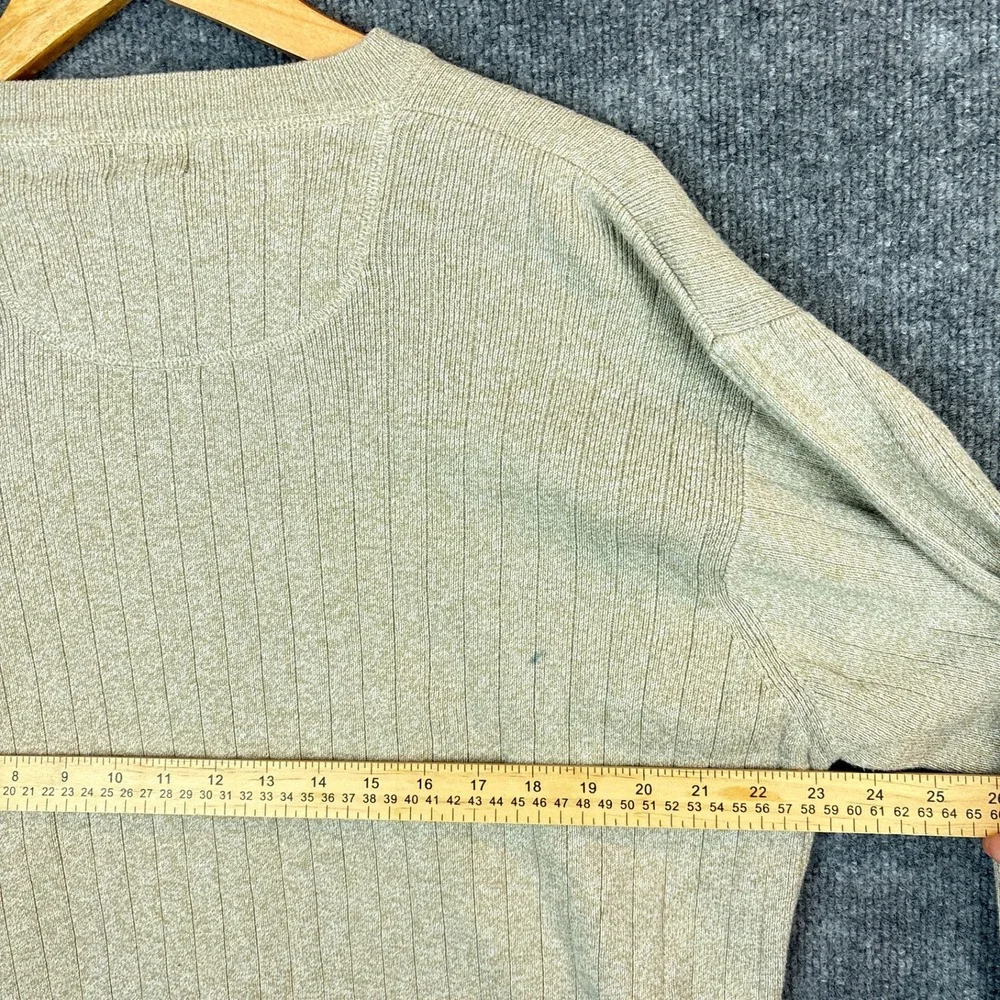 VTG Dockers Rib Knit V-Neck Sweater XL Tan Academia Normcore